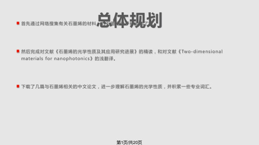 石墨烯光学性质以及二维材料的纳米光子学性质浅析PPT课件