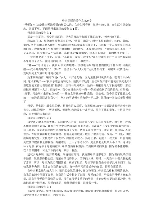 母亲深层的爱作文800字