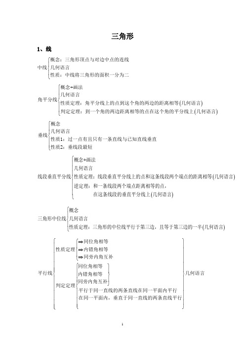 2020年福建中考数学一轮复习：三角形【知识点 练习】