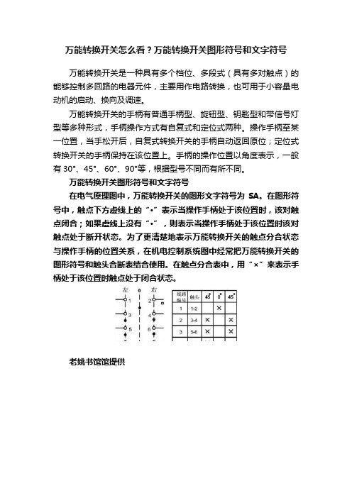 万能转换开关怎么看？万能转换开关图形符号和文字符号