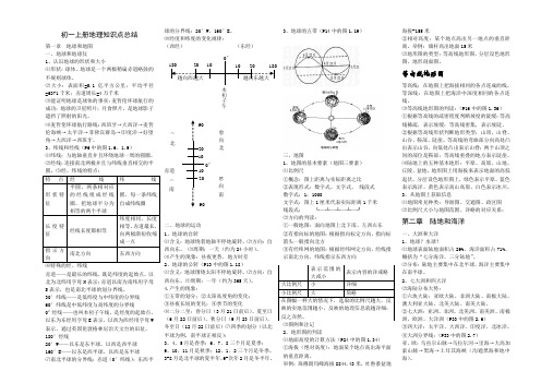 初一七年级上册地理知识点总结完整版