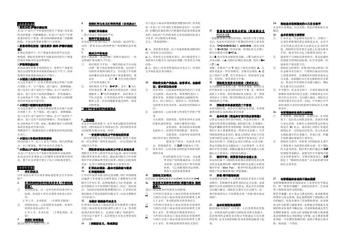 国际经济学知识点、题型整理