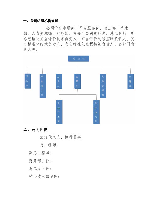 安全评价公司组织架构