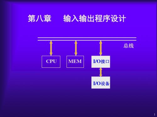 IBM—PC(80x86)汇编语言与接口技术-第8章 输入输出程序设计