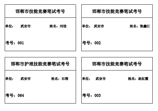 各县考号