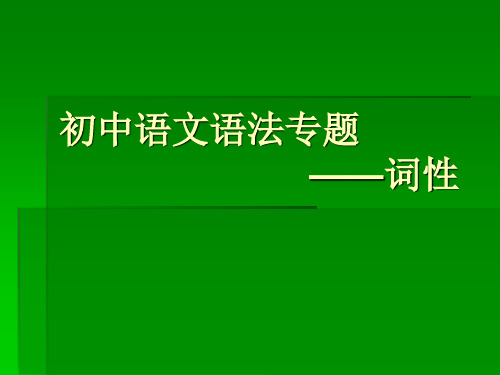 初中语文语法专题——词性(PPT)