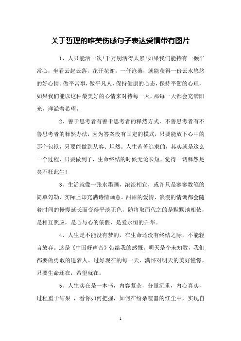 关于哲理的唯美伤感句子表达爱情带有图片