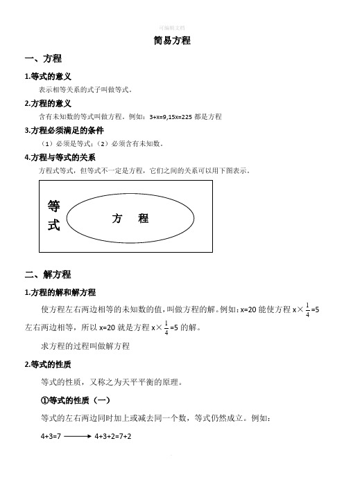 简易方程-初学者必学基础