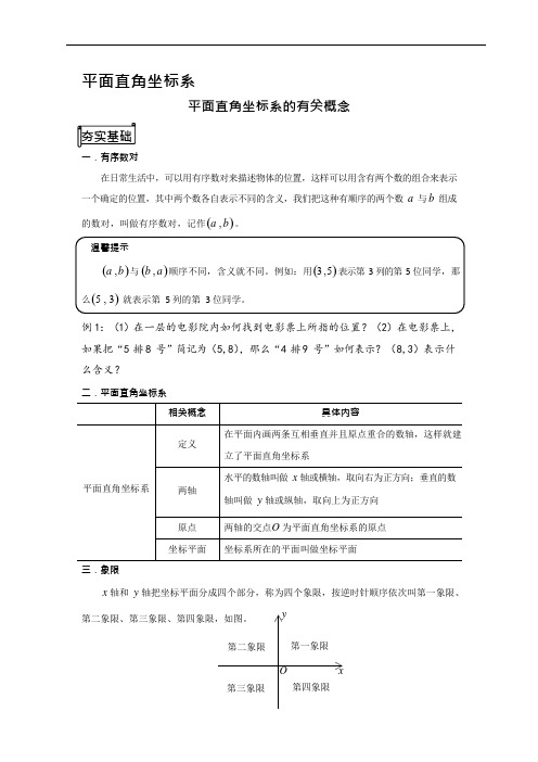 (完整版)平面直角坐标系知识点总结(可编辑修改word版)