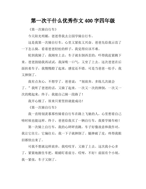 第一次干什么优秀作文400字四年级