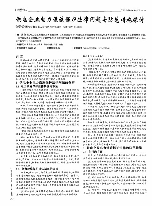 供电企业电力设施保护法律问题与防范措施探讨