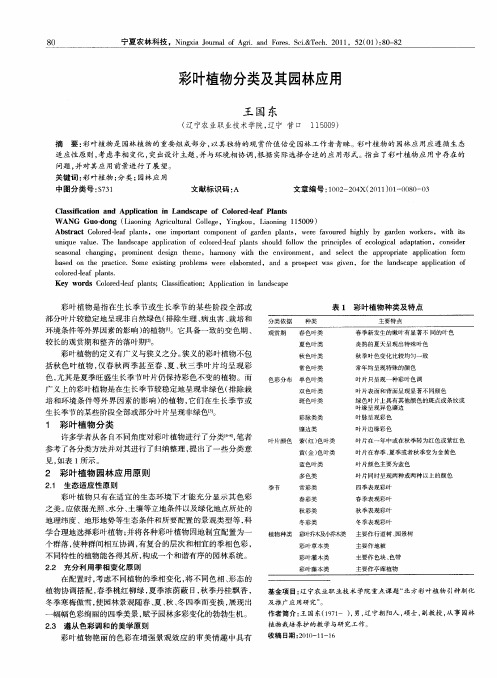 彩叶植物分类及其园林应用