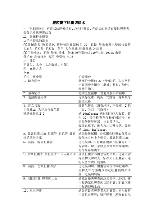 腹腔镜胆囊切除术手术配合总结