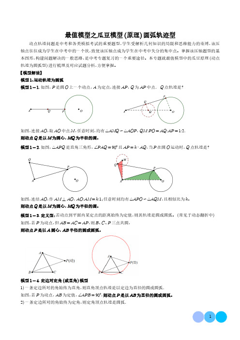 最值模型之瓜豆模型(原理)圆弧轨迹型(学生版)-2024年中考数学常见几何模型