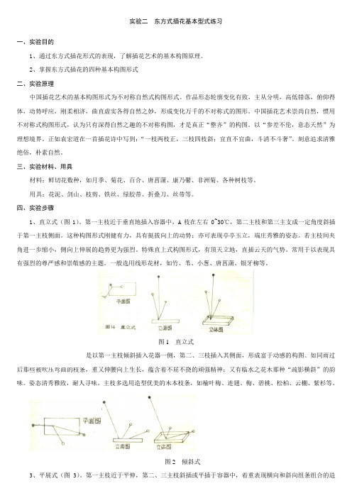 实验二  东方式插花基本型式练习