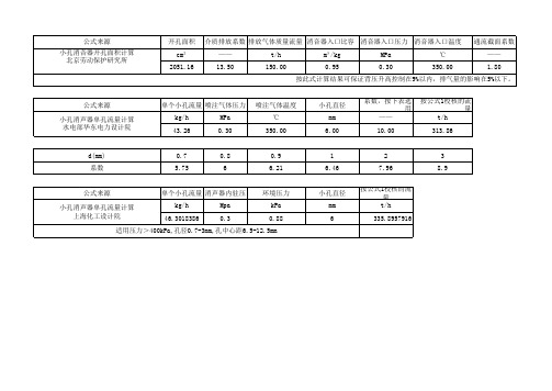 小孔消音器设计计算