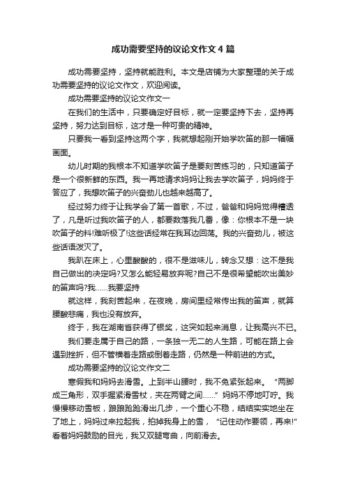 成功需要坚持的议论文作文4篇