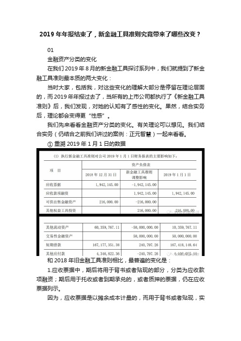 2019年年报结束了，新金融工具准则究竟带来了哪些改变？