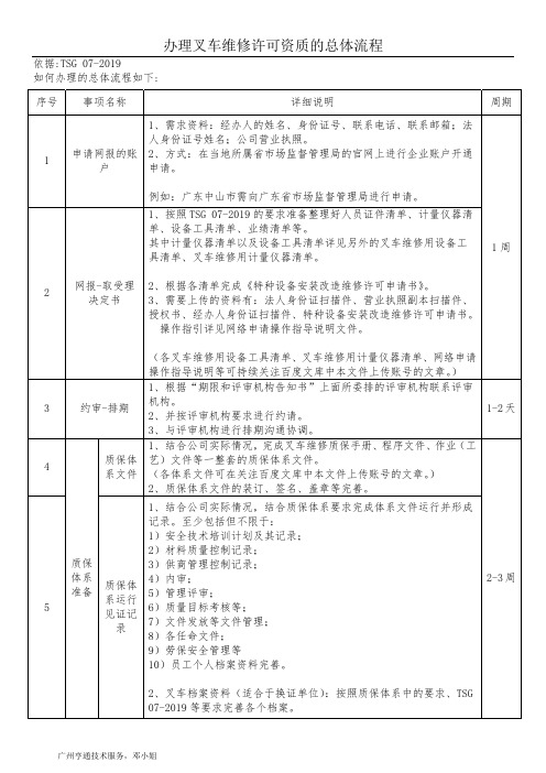 如何办理叉车维修许可资质