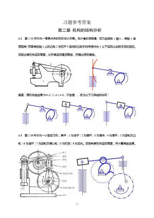 机械原理习题参考答案