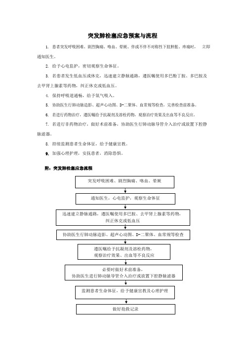 突发肺栓塞应急预案与流程