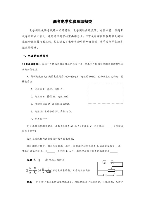 高考电学实验总结与解析