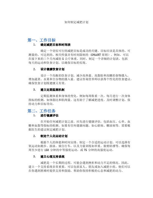 如何制定减肥计划