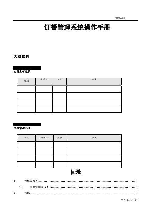 订餐管理系统操作手册资料