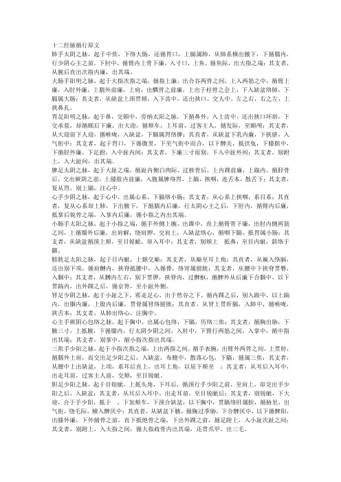 经络循行及歌诀