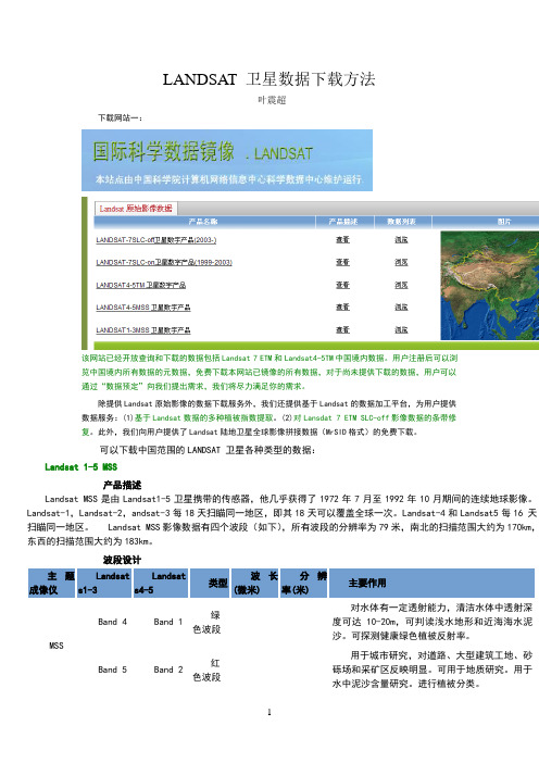 landsat卫星数据下载方法