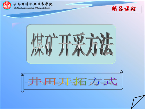 煤矿开采方式-井田开拓概念