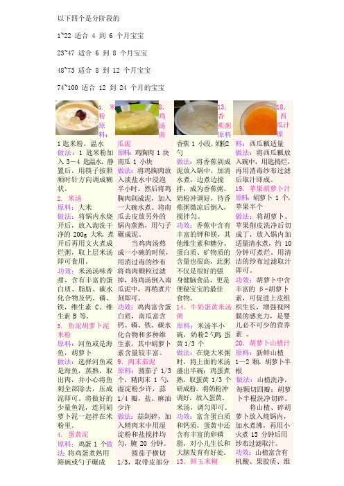 宝宝100种辅食做法(可编辑修改word版)