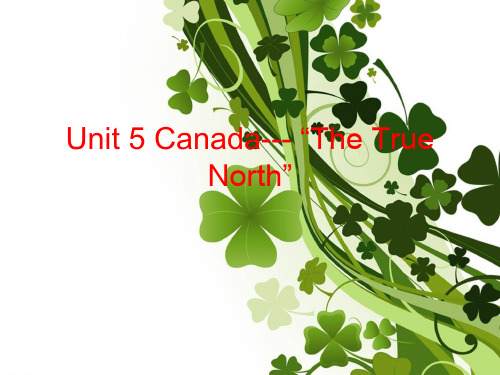 unit 5 Canada- the true north words explanation