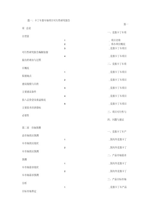 【优质文档】赛车场可行性分析报告