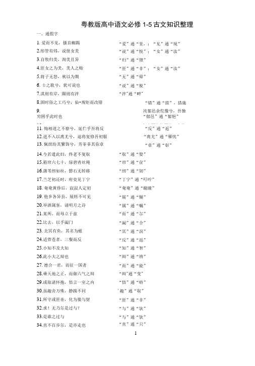 必修1—5古文知识整理答案版1.doc