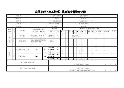 路基处理(土工材料)检验批质量检查记录