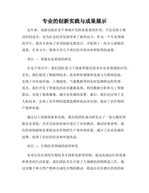 专业的创新实践与成果展示