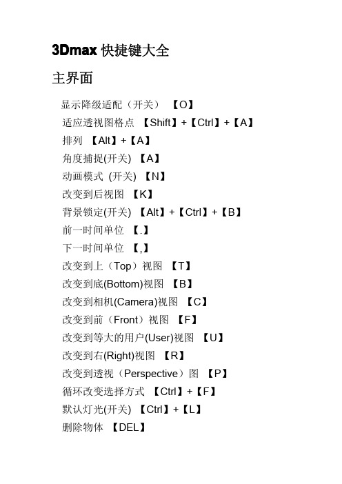 3DMAX快捷键(pdf格式 电子书可用)