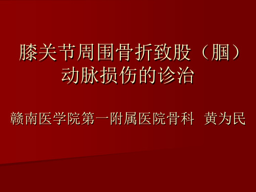 膝关节及其附近骨折致股动脉∕腘动脉断裂的诊治