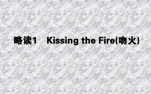 2018高中语文中国现代诗歌散文欣赏8.2《Kissing the Fire》(吻火)ppt课件