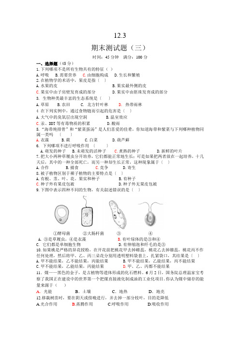 12.3  期末测试题(三)