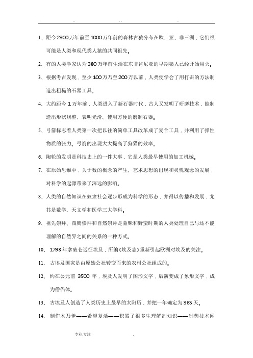 科学技术史复习资料_ 知识点汇总