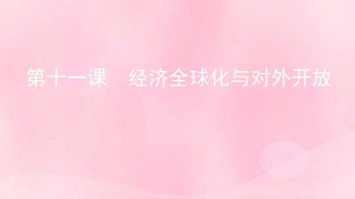 浙江2020版高考政治一轮复习第四单元发展社会主义市抄济第十一课经济全球化与对外开放课件新人教版必修