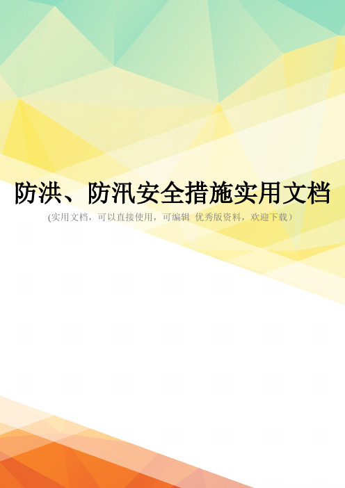 防洪、防汛安全措施实用文档