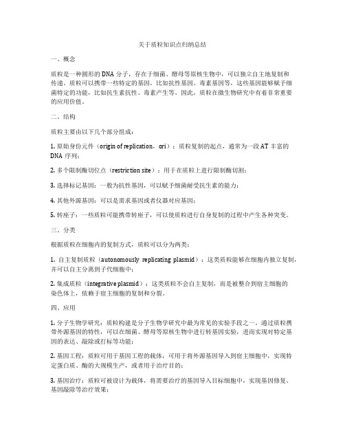 关于质粒知识点归纳总结