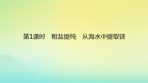 高中化学专题3从海水中获得的化学物质第三单元海洋化学资源的综合利用第1课时粗盐提纯从海水中提取镁课件