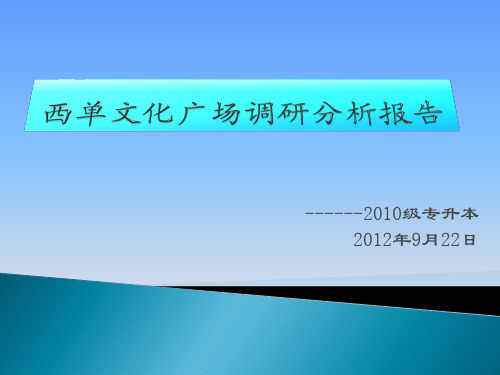 西单文化广场调研分析报告