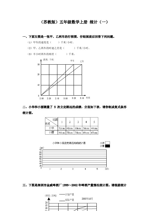 苏教版五年级上册数学《统计(一)》同步训练