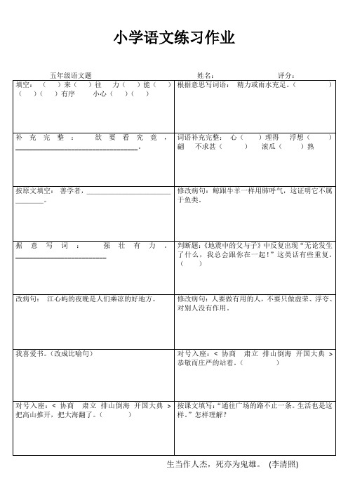 小学五年级语文精题选做III (97)