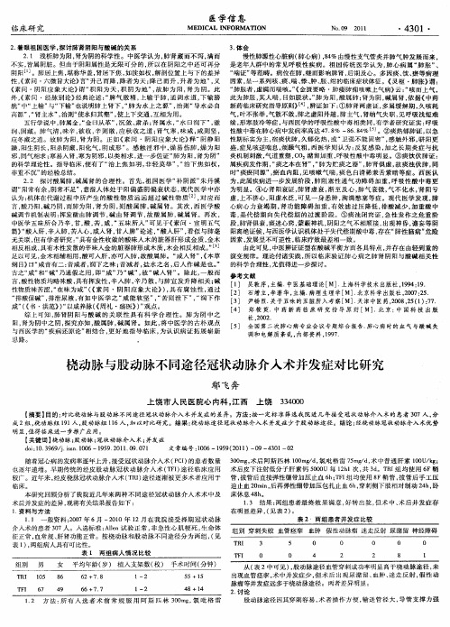 桡动脉与股动脉不同途径冠状动脉介入术并发症对比研究